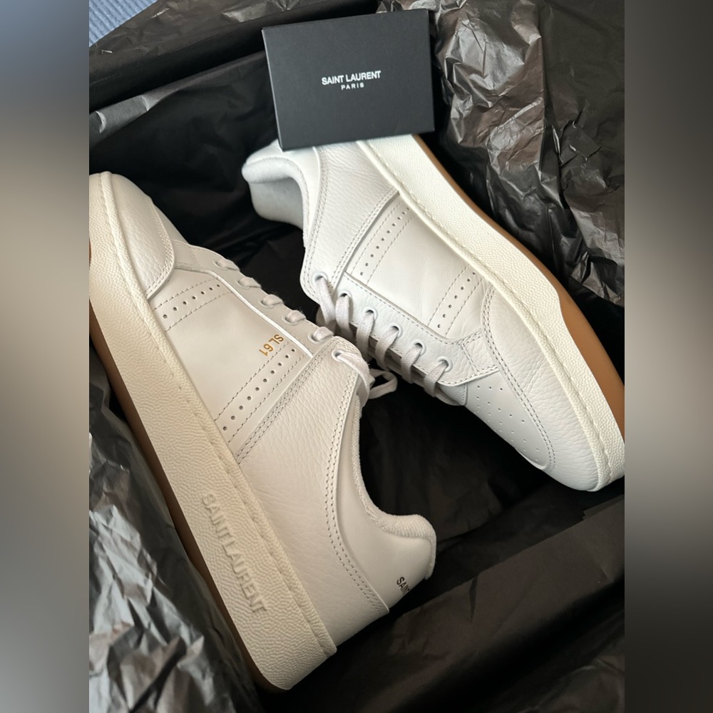 Saint Laurent white sneakers. Tried on once but didn't fit! Great condition